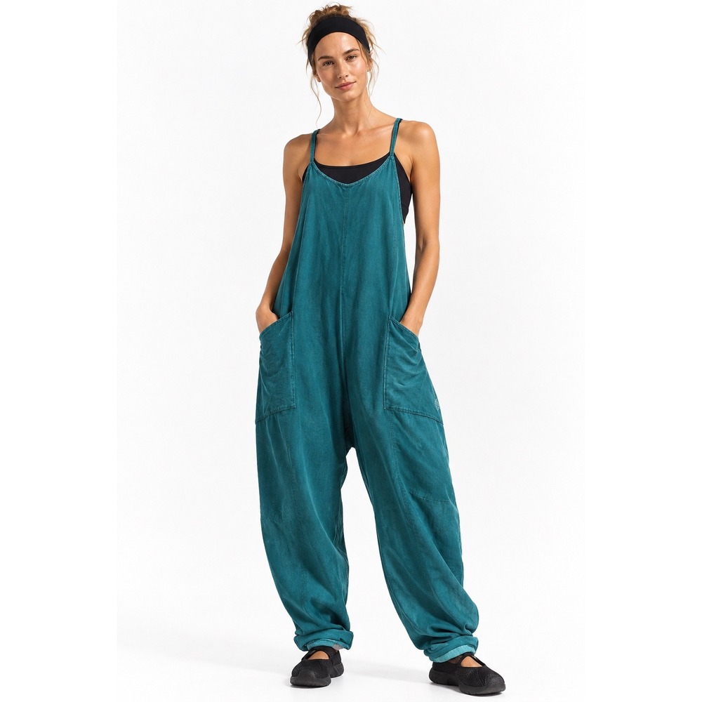 Free People FP Movement Hot Shot Onesie Womens XL Evergreen Teal OB1239677